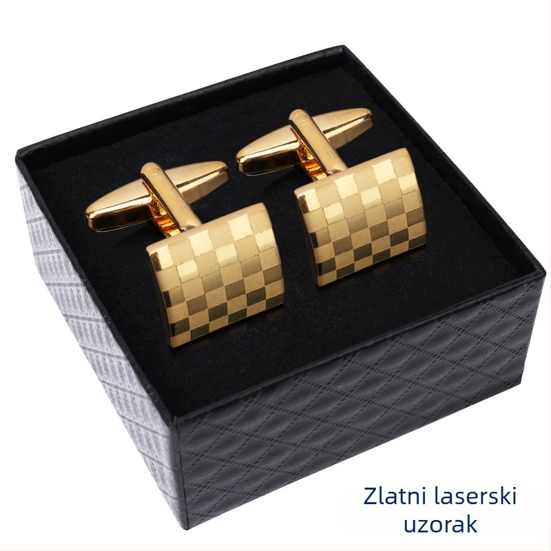 Kopče za manžetne (legura, jednostavan muški stil, geometrijski dizajn, elektroplatirano)