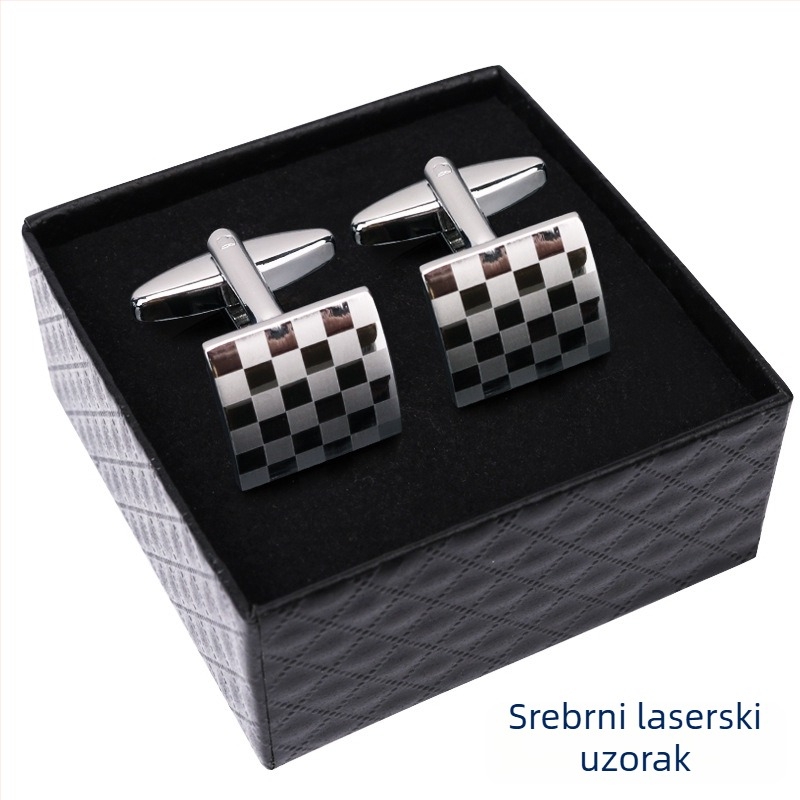 Kopče za manžetne (legura, jednostavan muški stil, geometrijski dizajn, elektroplatirano)
