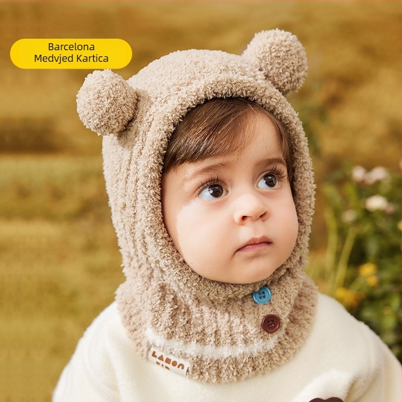 Lemon Baby unisex zimska kapa s integriranim šalom za vrat i zaštitom ušiju – pulover kapa za djecu od 6 do 72 mjeseca