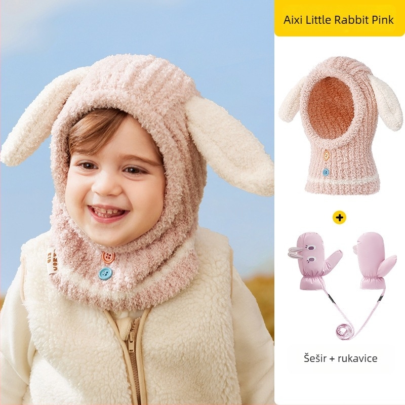 Lemon Baby unisex zimska kapa s integriranim šalom za vrat i zaštitom ušiju – pulover kapa za djecu od 6 do 72 mjeseca