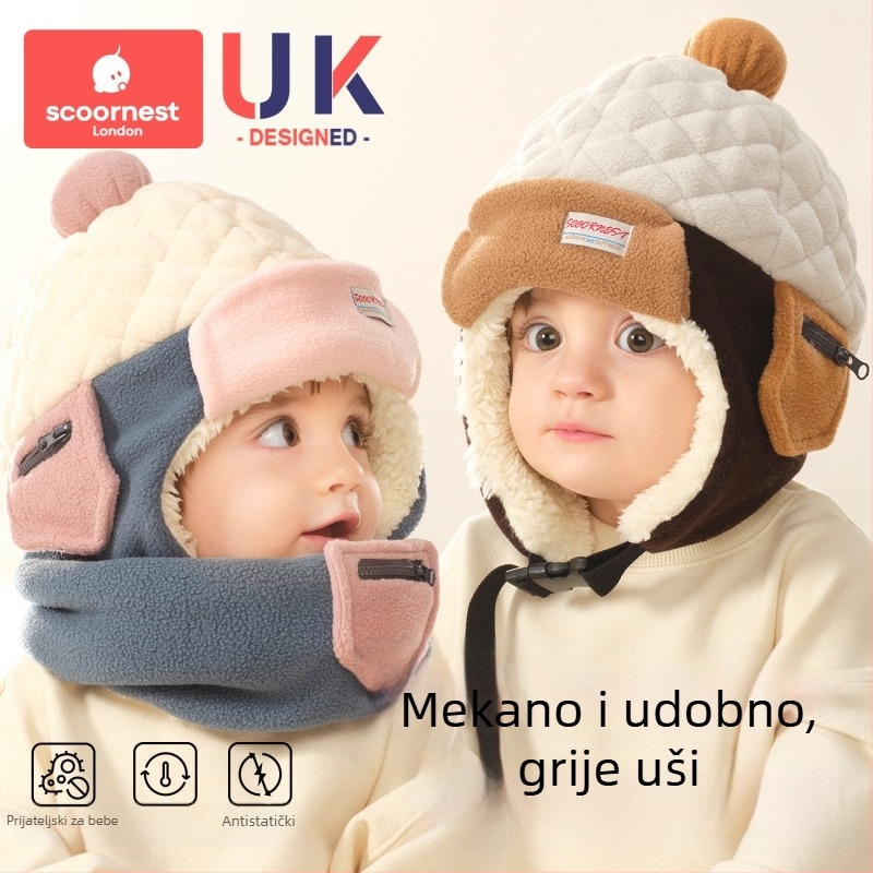Dječja kapa Lei Feng zimi, flis podstava, zaštita ušiju, vjetrovita i topla, unisex