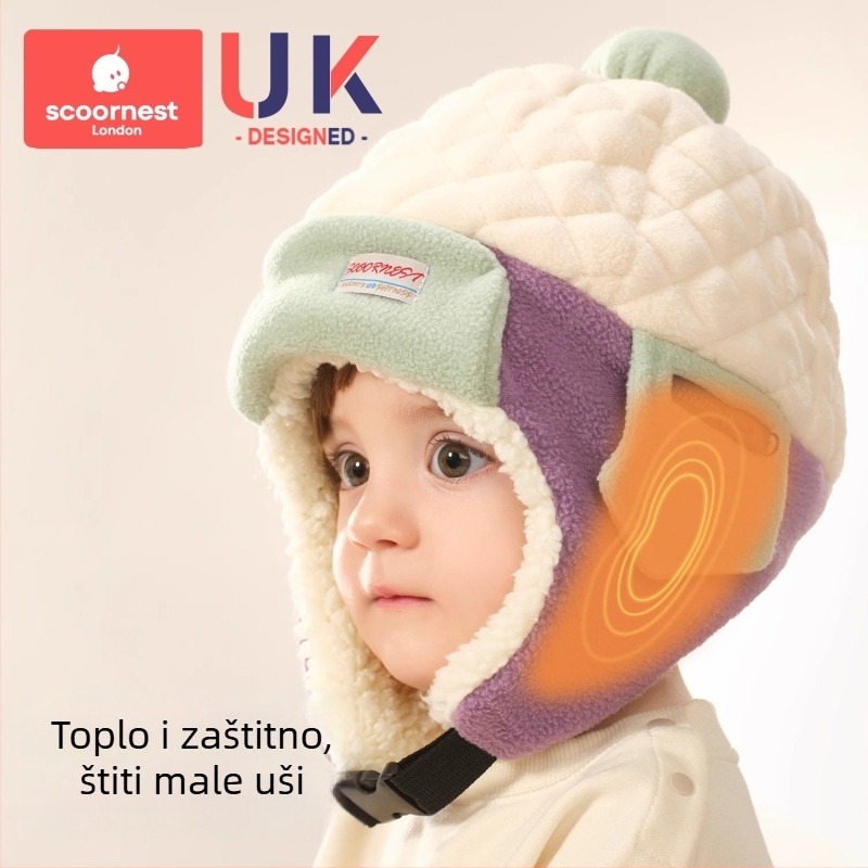 Dječja kapa Lei Feng zimi, flis podstava, zaštita ušiju, vjetrovita i topla, unisex