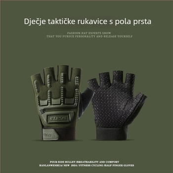 Dječje taktičke rukavice s polu prsta, veličine M–L, unisex, za trening i vožnju biciklom, protuklizne