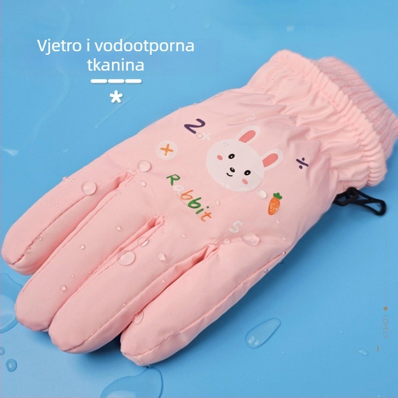 Dječje skijaške rukavice | Poliester, tople, karikatura uzorak, za dob 3–8 godina