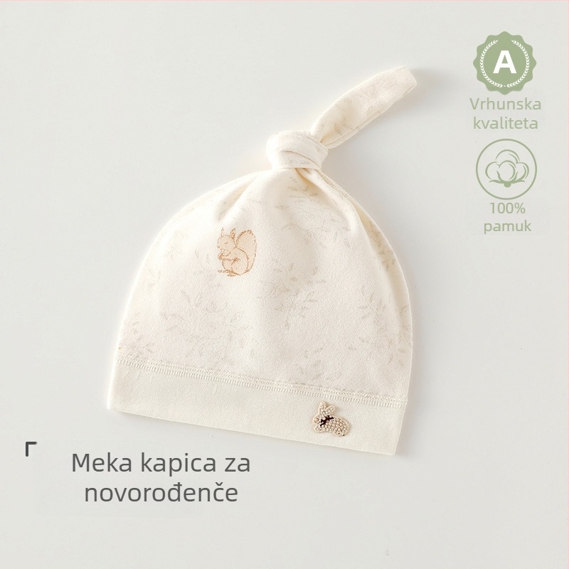 Kapa za novorođenčad od 100% pamuka, bez šavova, unisex, slatka bebi kapica za 0–6 mjeseci