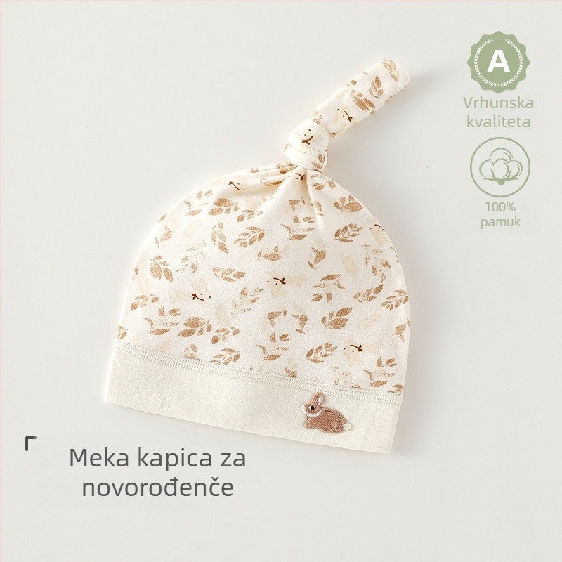 Kapa za novorođenčad od 100% pamuka, bez šavova, unisex, slatka bebi kapica za 0–6 mjeseci