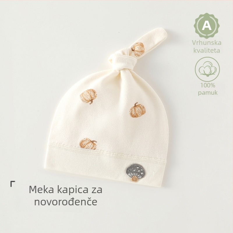 Kapa za novorođenčad od 100% pamuka, bez šavova, unisex, slatka bebi kapica za 0–6 mjeseci