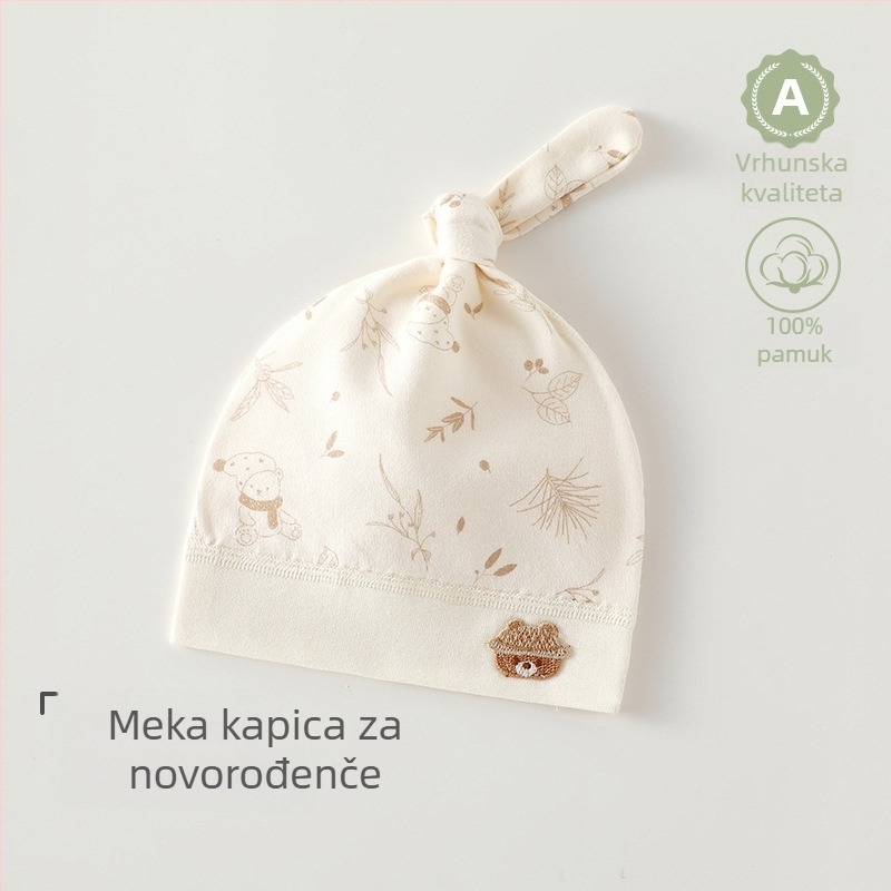 Kapa za novorođenčad od 100% pamuka, bez šavova, unisex, slatka bebi kapica za 0–6 mjeseci