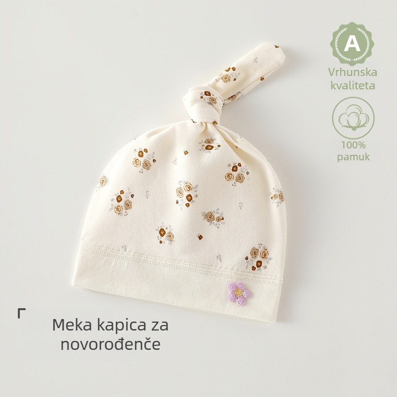 Kapa za novorođenčad od 100% pamuka, bez šavova, unisex, slatka bebi kapica za 0–6 mjeseci