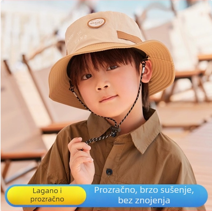 Dječja bucket kapa s широким обodom - podesiva, zaštita od sunca, brzo suši, prozračna, mješavina pamuka i poliestera