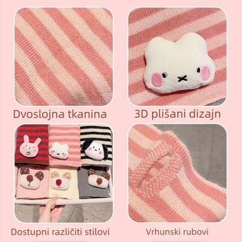 Unisex vuneni šal s karikaturnim medvjeđim uzorkom — warp pletenje, zadržava toplinu, zimska/proljetna/jesenska sezona, japansko-korejski sladak stil