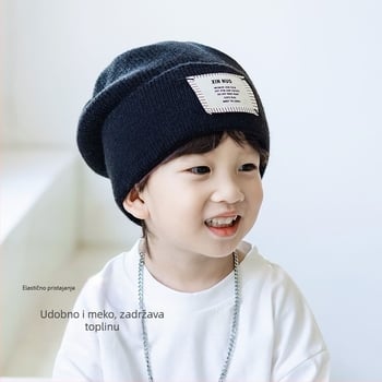 Dječja vunena kapa, plišani materijal, dob 0–6 mjeseci, proljeće 2025