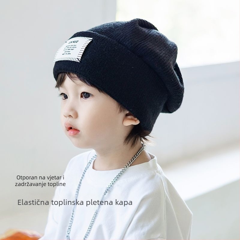 Dječja vunena kapa, plišani materijal, dob 0–6 mjeseci, proljeće 2025