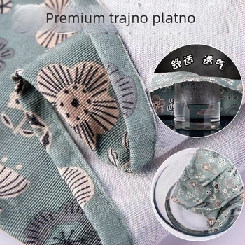 Pregača s dugim rukavima – platno, otporna na mrlje, japanski stil, cvjetni uzorak