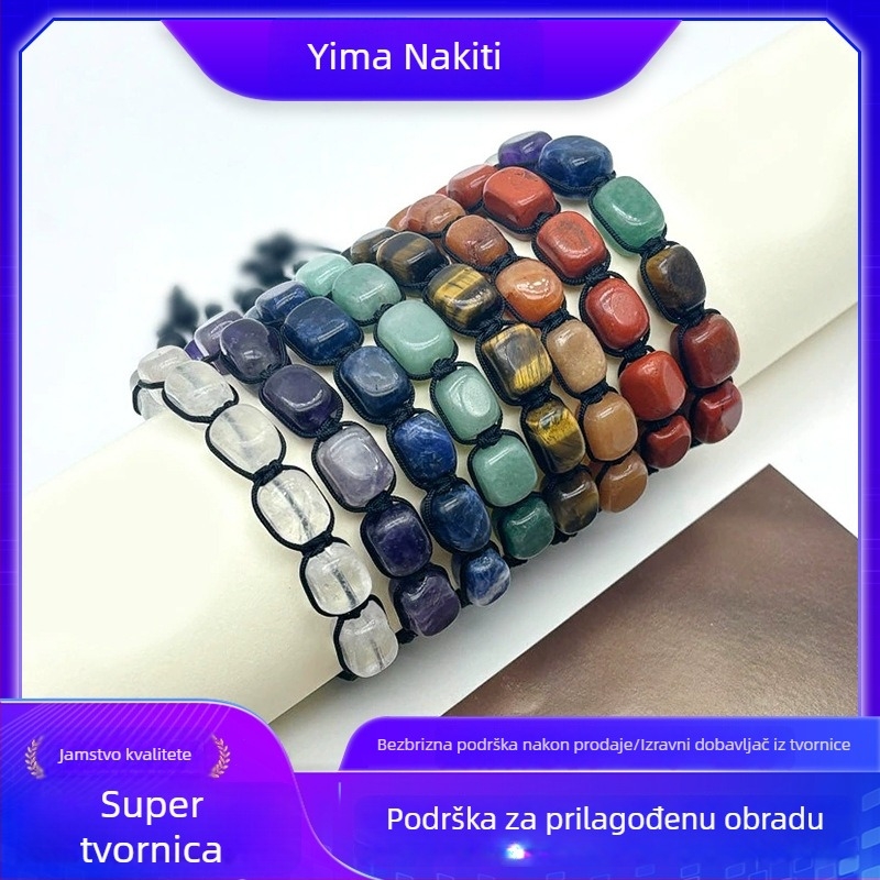 Yima unisex narukvica od kristala, ručna izrada, geometrijski dizajn (ljeto 2024)