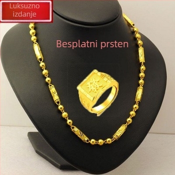 Ogrlica od legure s kugličnim lancem, ručno izrađena, etnički stil, unisex