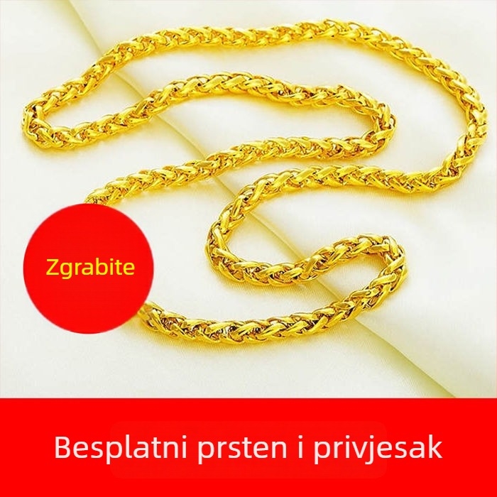 Ogrlica od legure s kugličnim lancem, ručno izrađena, etnički stil, unisex