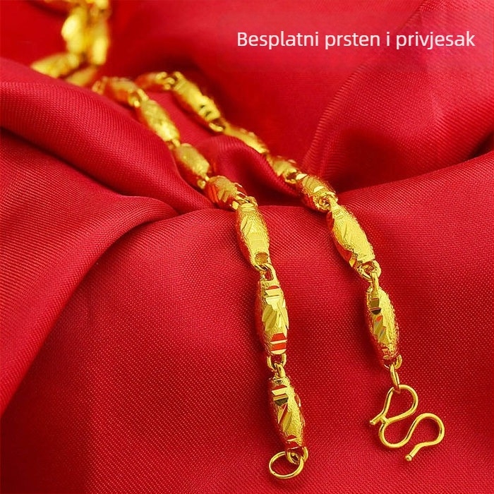 Ogrlica od legure s kugličnim lancem, ručno izrađena, etnički stil, unisex