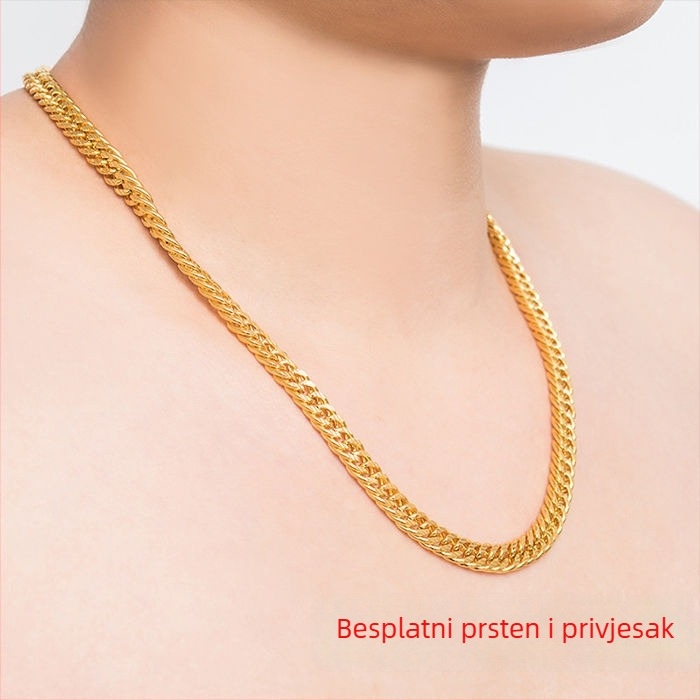 Ogrlica od legure s kugličnim lancem, ručno izrađena, etnički stil, unisex