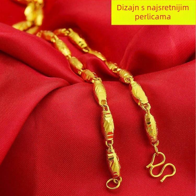 Ogrlica od legure s kugličnim lancem, ručno izrađena, etnički stil, unisex