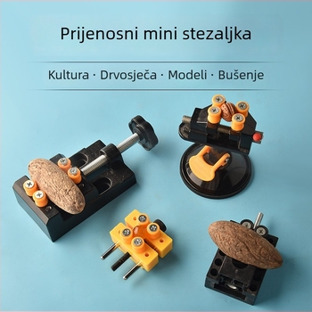 Mini stolni stezna s aluminijskim legura tijelo za orahe perle — stezna za perle i držač oraščića