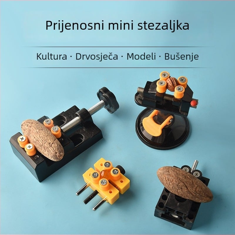 Mini stolni stezna s aluminijskim legura tijelo za orahe perle — stezna za perle i držač oraščića