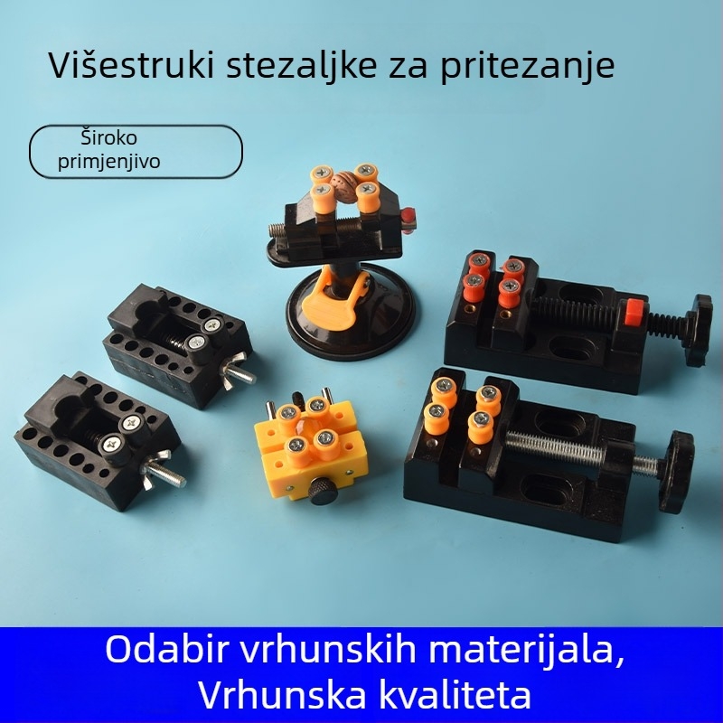 Mini stolni stezna s aluminijskim legura tijelo za orahe perle — stezna za perle i držač oraščića