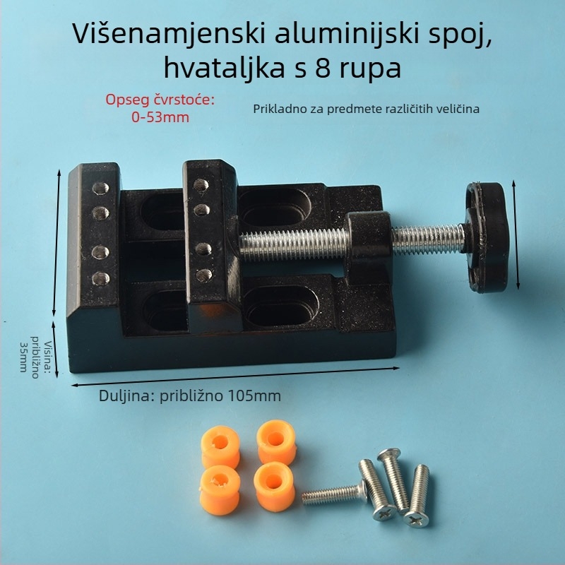 Mini stolni stezna s aluminijskim legura tijelo za orahe perle — stezna za perle i držač oraščića