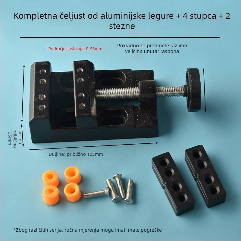 Mini stolni stezna s aluminijskim legura tijelo za orahe perle — stezna za perle i držač oraščića