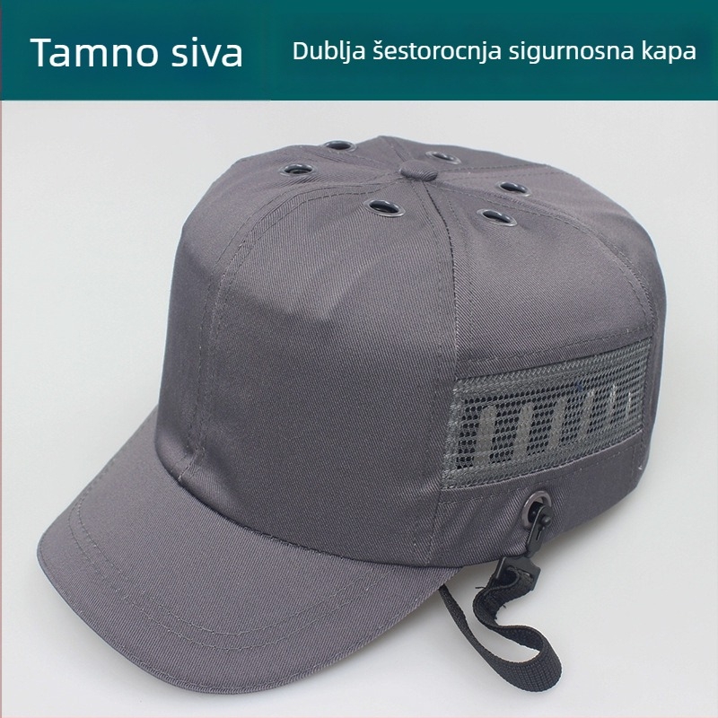 Pamukasta baseball zaštitna kapa, prozračna i lagana, s visokim vrhom i kratkim šiltom, mogućnost prilagodbe logotipa