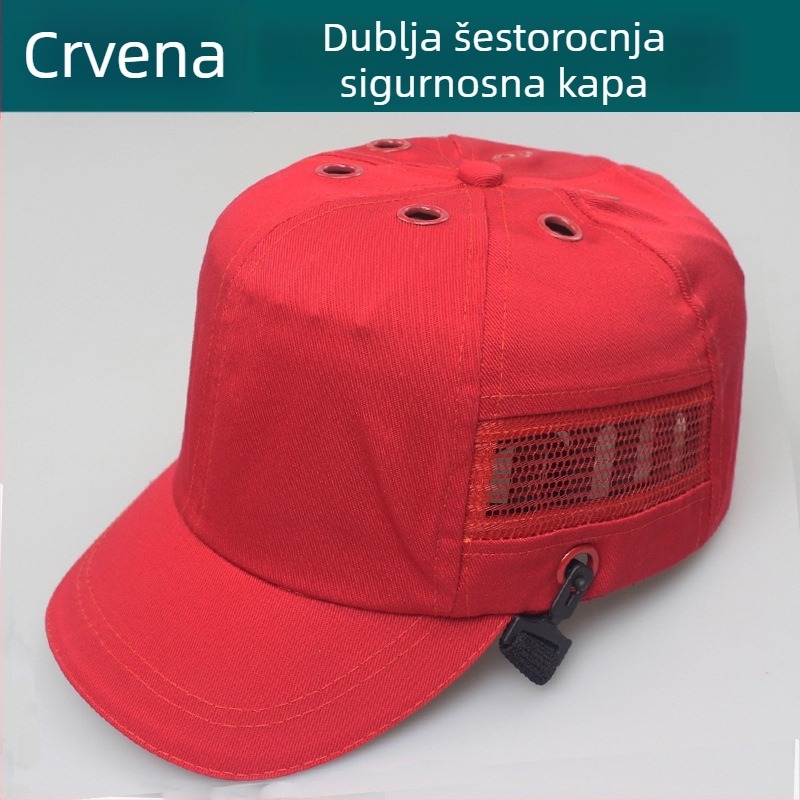 Pamukasta baseball zaštitna kapa, prozračna i lagana, s visokim vrhom i kratkim šiltom, mogućnost prilagodbe logotipa