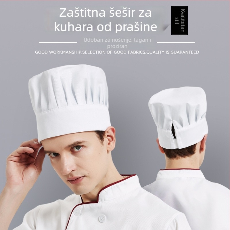 Unisex kuhač kapica za hotelski catering, pamuk, ravno tkanje, jednobojni uzorak, šivanje