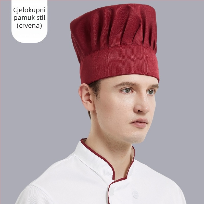 Unisex kuhač kapica za hotelski catering, pamuk, ravno tkanje, jednobojni uzorak, šivanje