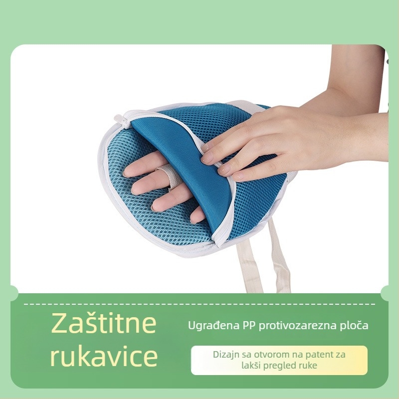 Rukavice za ograničavanje pokreta za ležeće starije osobe s demencijom — protiv ogrebotina, prozračne pamukaste, model 125, za ruke, infracrveno grijanje