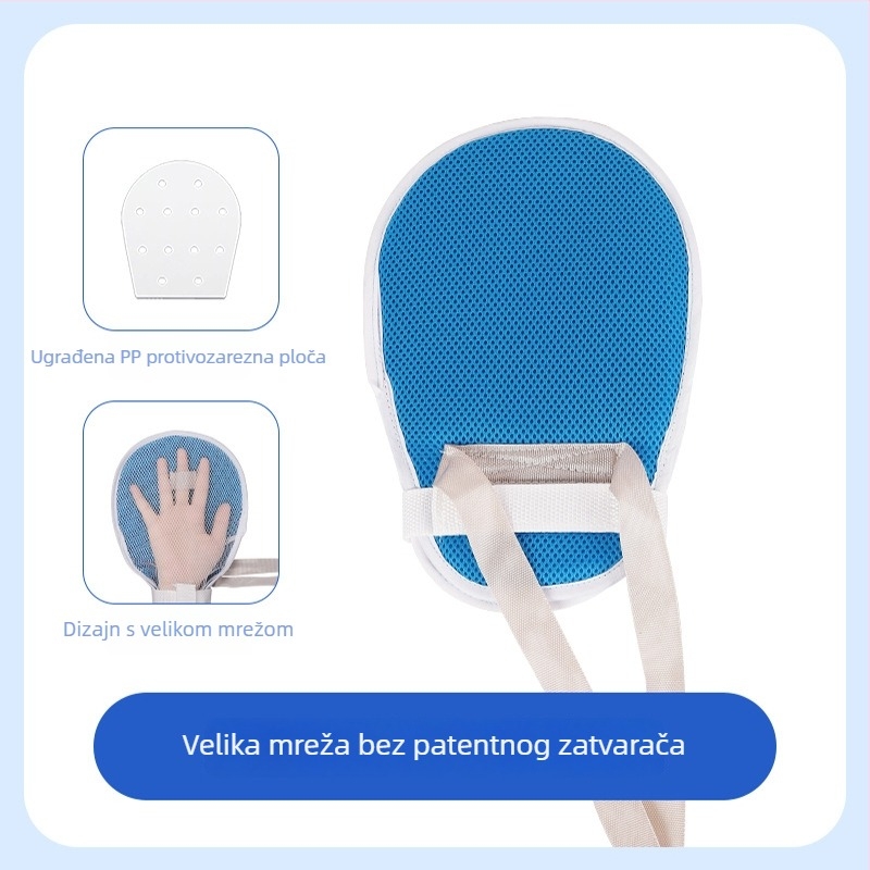 Rukavice za ograničavanje pokreta za ležeće starije osobe s demencijom — protiv ogrebotina, prozračne pamukaste, model 125, za ruke, infracrveno grijanje