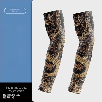 Tattoo dizajn cvijeća na rukavima za biciklizam – Ice Silk tkanina, UV zaštita, poliester s do 10% elastana