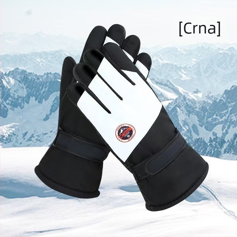 Unisex zimske rukavice za skijanje, vodootporne, protivklizne i otporne na habanje, vanjska tkanina pamuk, unutarnja Ice Silk tkanina, žametna podstava, Flip-cover stil