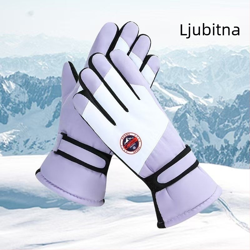 Unisex zimske rukavice za skijanje, vodootporne, protivklizne i otporne na habanje, vanjska tkanina pamuk, unutarnja Ice Silk tkanina, žametna podstava, Flip-cover stil