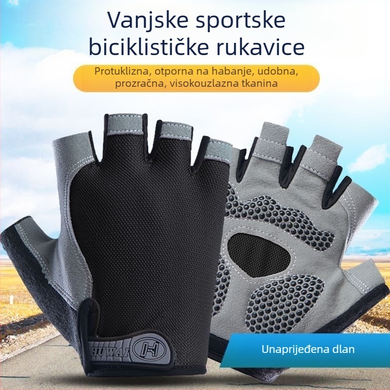 Rukavice s polu prstima za muškarce i žene – protuklizne, prozračne, ojačane, otporne na habanje, za vanjski fitness i vodoravnu šipku
