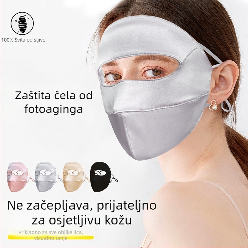 Mulberry Silk 19 Momme – maska za lice s UV zaštitom, dvostruka zaštita od sunca