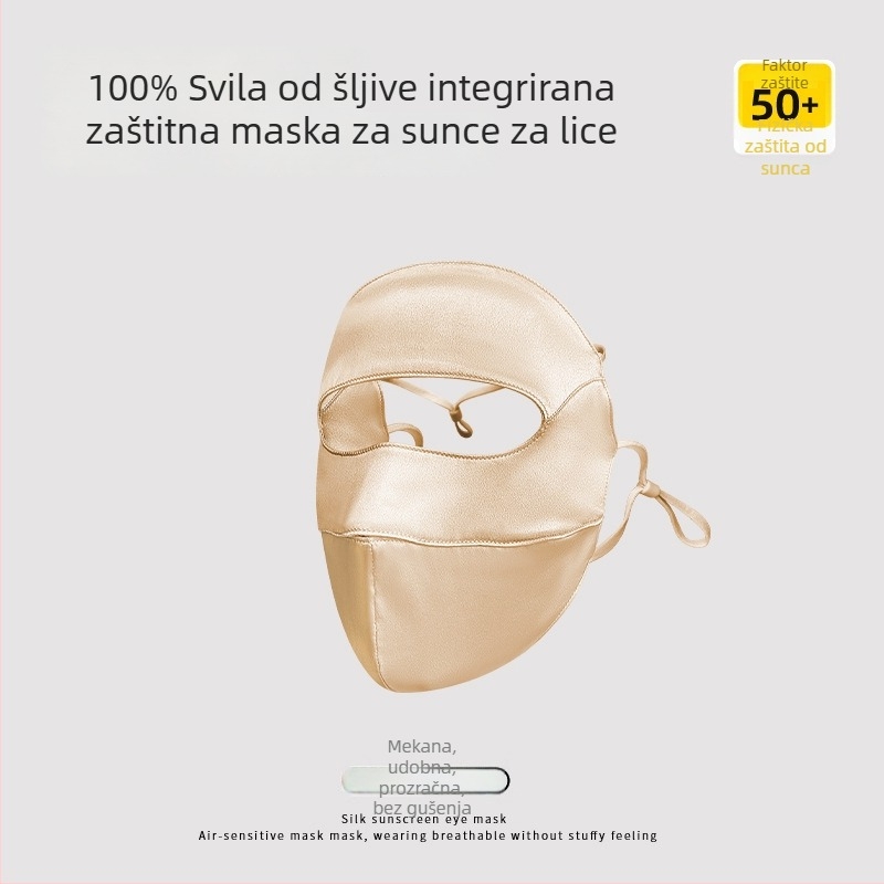 Mulberry Silk 19 Momme – maska za lice s UV zaštitom, dvostruka zaštita od sunca