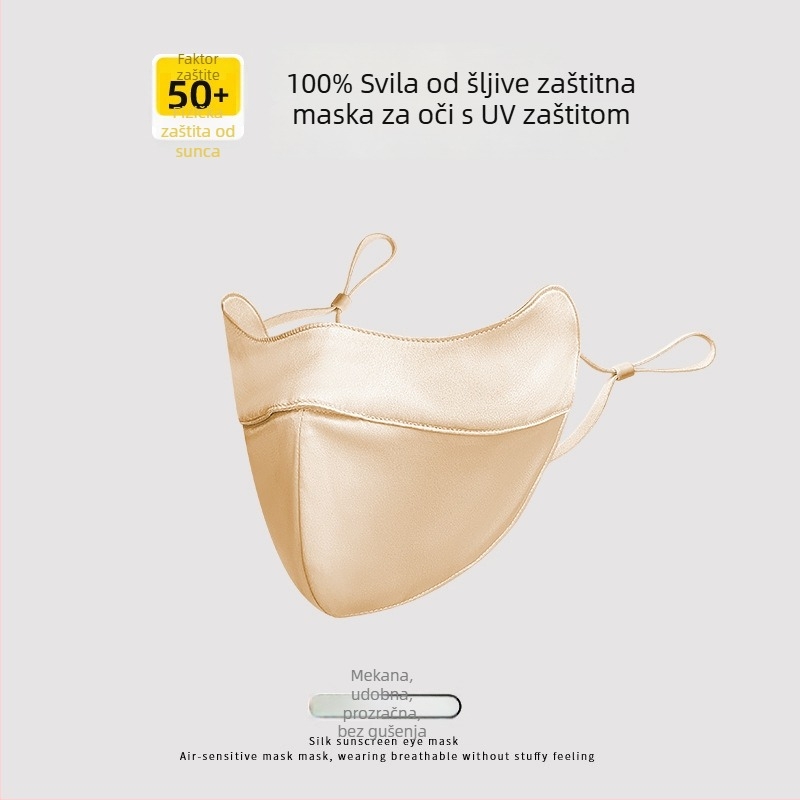 Mulberry Silk 19 Momme – maska za lice s UV zaštitom, dvostruka zaštita od sunca