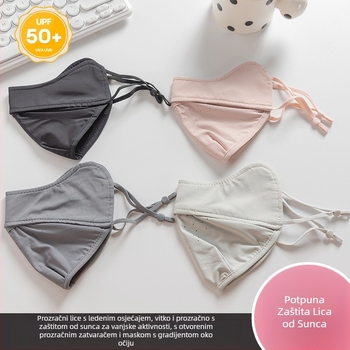 Ljetna ženska maska za lice s UV zaštitom, prozračna i izuzetnoLagana, otporna na vjetar i prašinu; materijal: najlon, 30 g, sadržaj najlona 61–70%