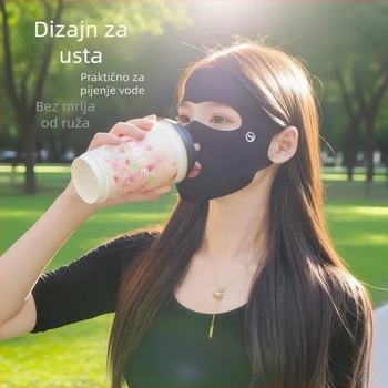 Maska za lice s potpunom zaštitom od sunca za žene, prozračna najlon tkanina, sadržaj najlona 81–95%, za vanjske sportove (biciklizam, trčanje, golf)