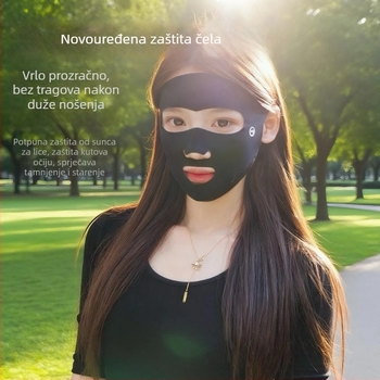 Maska za lice s potpunom zaštitom od sunca za žene, prozračna najlon tkanina, sadržaj najlona 81–95%, za vanjske sportove (biciklizam, trčanje, golf)
