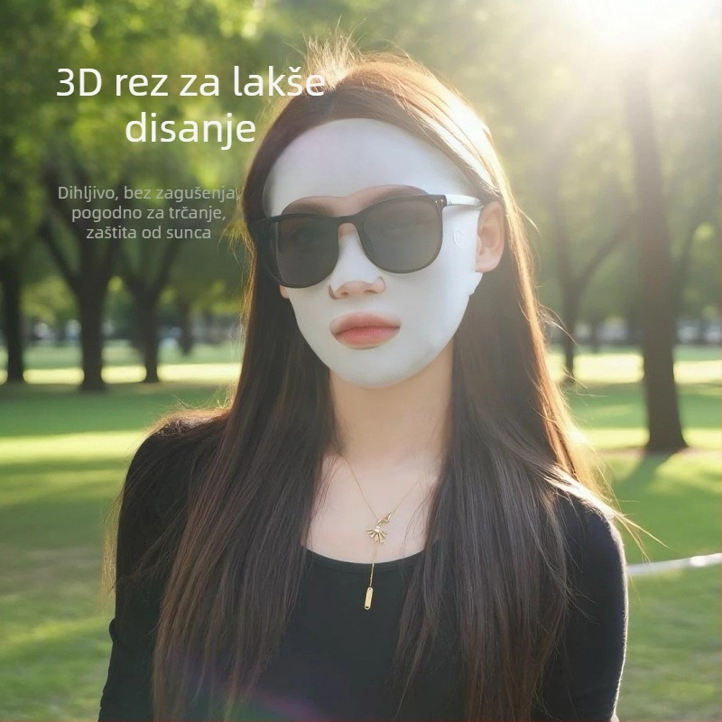 Maska za lice s potpunom zaštitom od sunca za žene, prozračna najlon tkanina, sadržaj najlona 81–95%, za vanjske sportove (biciklizam, trčanje, golf)