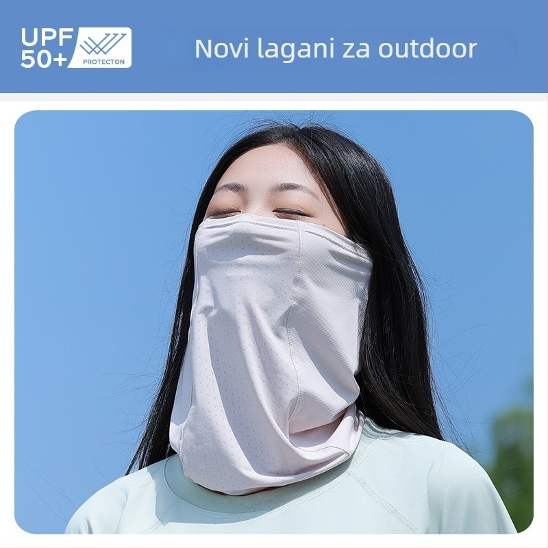 Ženska UV zaštitna maska za lice - prozračna najlonska tkanina, lagana, otporna na vjetar, otporna na prašinu, poluzakrivena zaštita