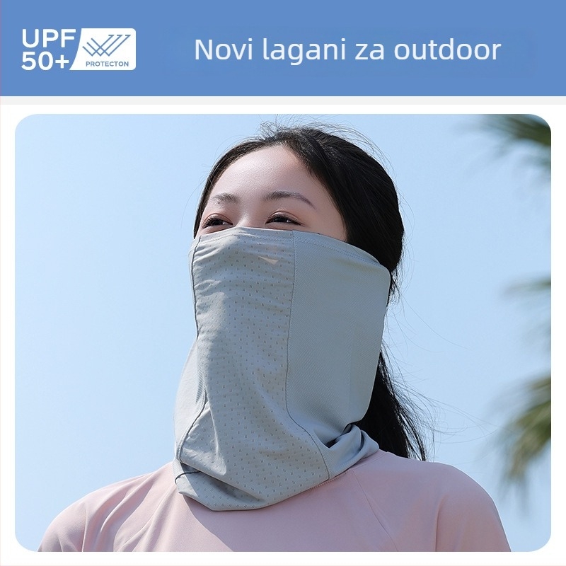 Ženska UV zaštitna maska za lice - prozračna najlonska tkanina, lagana, otporna na vjetar, otporna na prašinu, poluzakrivena zaštita