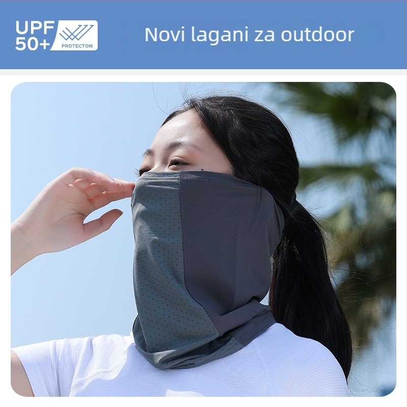 Ženska UV zaštitna maska za lice - prozračna najlonska tkanina, lagana, otporna na vjetar, otporna na prašinu, poluzakrivena zaštita