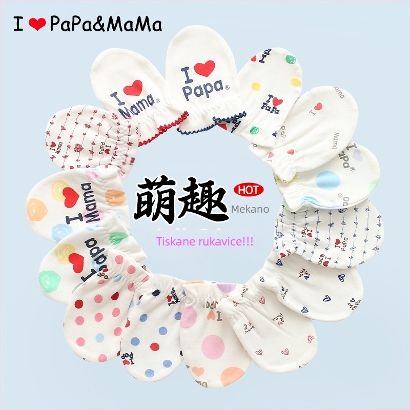 BeBi rukavice za lice od 100% pamuka – protiv ogrebotina, prozračne, za dob 0–1 godina, sve sezone, prilagodljive